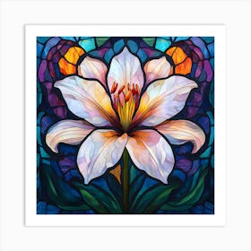 Flowers Stained Glass Sublimation 2 Art Print