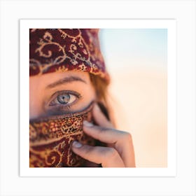 Islamic Woman With Blue Eyes 1 Art Print