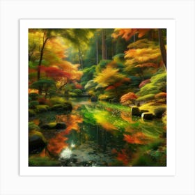 Autumn In The Japanese Garden Art Print