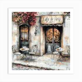 Cozy Parisian Café Affiche