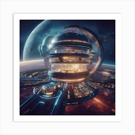 Futuristic Space Station 9 Art Print