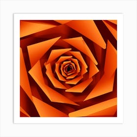 Abstract Orange Rose Art Print