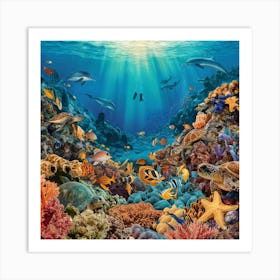 A Stunning Underwater Illustration Capturing The E K Uod5imsmgmhhfczaw0nq Rpktjgeptpuffeihsmijew Art Print