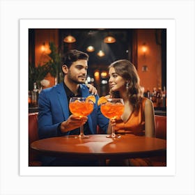 Couple In A Bar Art Print