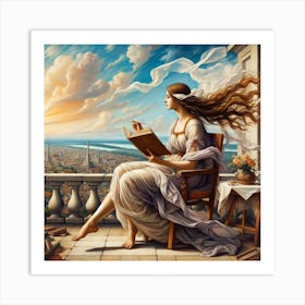 Woman Reading A Book 1 Art Print