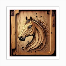 Horse Carving Art Print