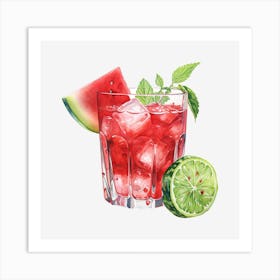 Watermelon Cocktail 8 Art Print