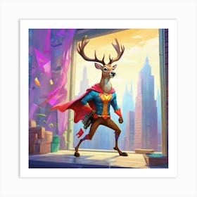 Superhero Deer 4 Art Print