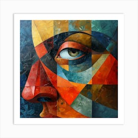Abstract Of A Woman'S Face - Cubism colorful cubism, cubism, cubist art,   abstract art, abstract painting city wall art, colorful wall art, home decor, minimal art, modern wall art, wall art, wall decoration, wall print colourful wall art, decor wall art, digital art, digital art download, interior wall art, downloadable art, eclectic wall, fantasy wall art, home decoration, home decor wall, printable art, printable wall art, wall art prints, artistic expression, contemporary, modern art print, unique artwork, Art Print