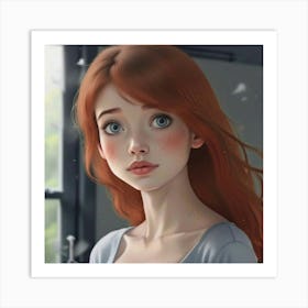 Girl With Red Hair 1 Art Print