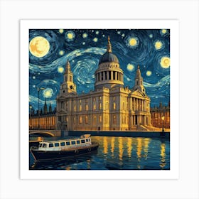 Starry Night In London Art Print