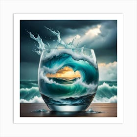 Wave In A Glass Art Print