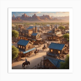 Western Town In Texas With Horses No People Miki Asai Macro Photography Close Up Hyper Detailed (2) Art Print