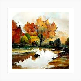 Autumn Landscape Painting 1 Art Print