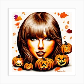 Taylor Swift Pumpkin Painting 2 Art Print