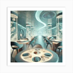 The Serene Ambiance Of A Futuristic Restaurant, Fe Art Print