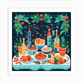 Christmas Table Art Print