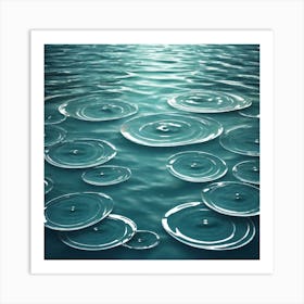 Raindrops In The Water Art Print