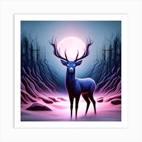 Midnight Deer Art Print