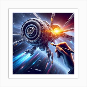 Spaceship In Space 14 Art Print