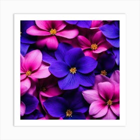 Purple And Pink Flowers Art Print