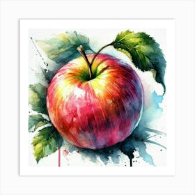 Apple Watercolor Painting Art Print