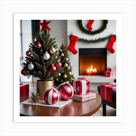 Christmas Tree In The Living Room Art Print