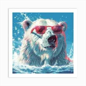 Polar Bear In Sunglasses 3 Art Print