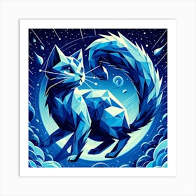 Blue Cat 2 Art Print