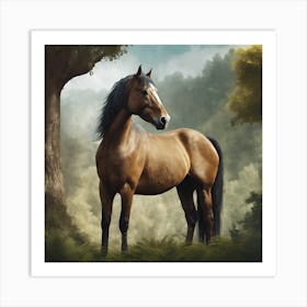 Horse In The Forest Art Print