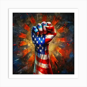 American Flag Fist Art Print