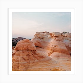 Sunset Over Desert Rocks Art Print