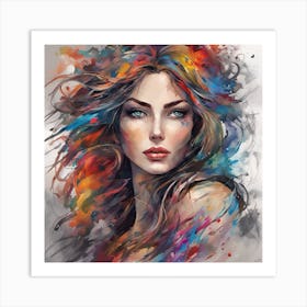 Colorful Woman Art Print