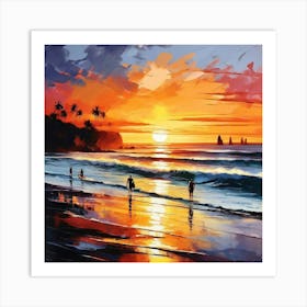 Sunset At The Beach Art Print