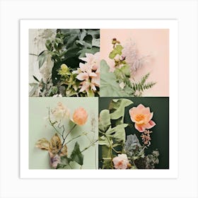 Collage Texture Photography Pictures Fonts Pastel Botanical Plants Layered Mixed Media Vi (4) Art Print