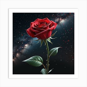 Flor roja de jardin Art Print