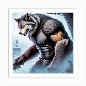 Wolf In The Snow 1 Art Print