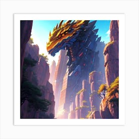 Dragon In The Mountains Art Print