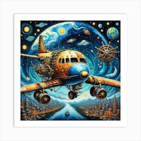 Steampunk Airplane Art Print
