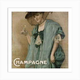 Champagne Woman Art Print