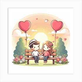 Illustration valentine's day 3 Art Print