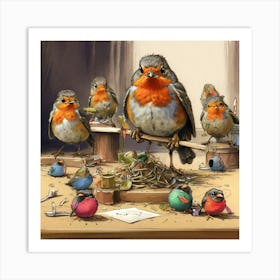 Robins 4 Art Print