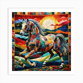 Horse In The Sunset Art Print