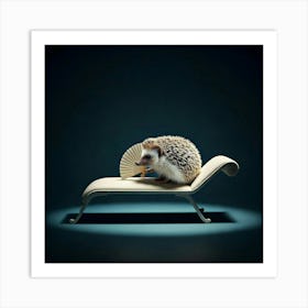 Hedgehog On A Chaise Lounge Póster