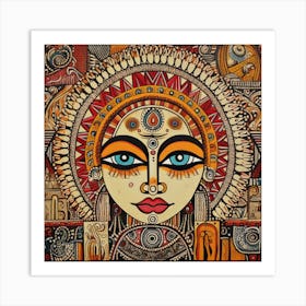 Indian Woman Madhubani Painting Indian Traditional Style Art Print