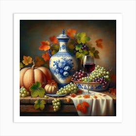 'Grapes And Pumpkins' Art Print