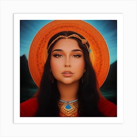 Woman With A Golden Crown Art Print