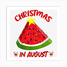 Watermelon Christmas Tree Christmas In August Summer Art Print