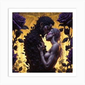 Kiss Between Lovers Art Print