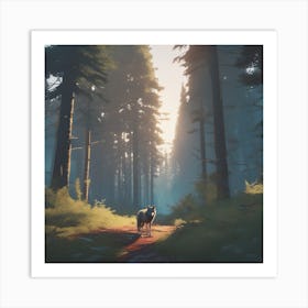 Wolf In The Woods 71 Art Print